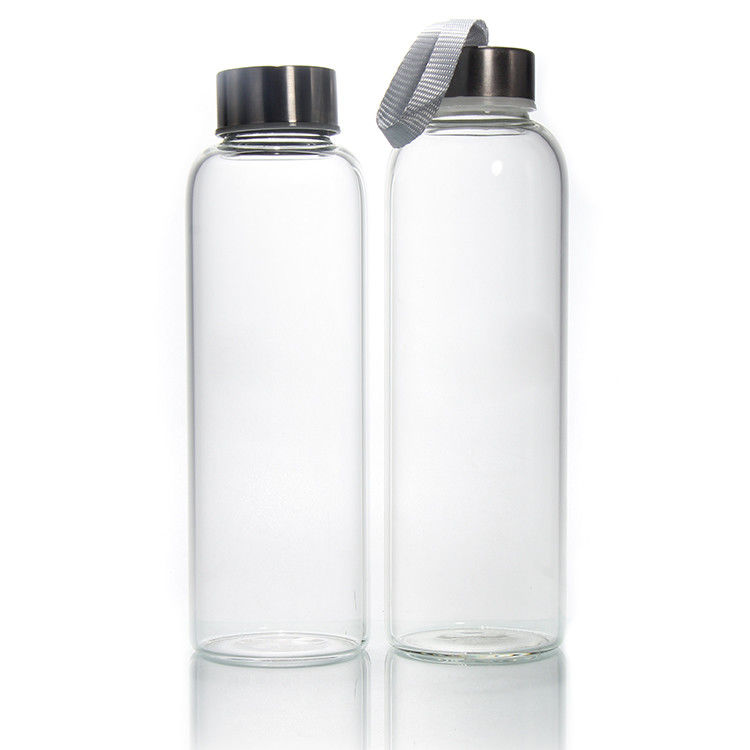 신디자인 350ml/500ml 고보로실리케이트 유리 물병 스테인레스 스틸 뚜??
