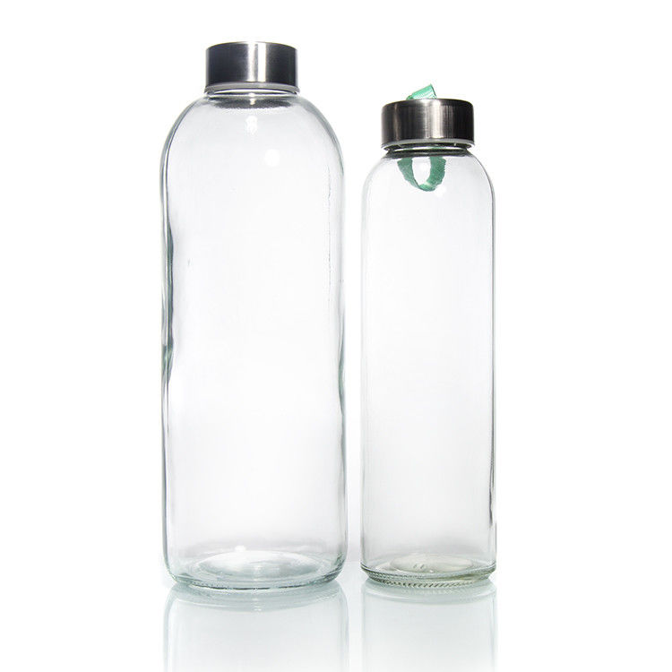 신디자인 350ml/500ml 고보로실리케이트 유리 물병 스테인레스 스틸 뚜??