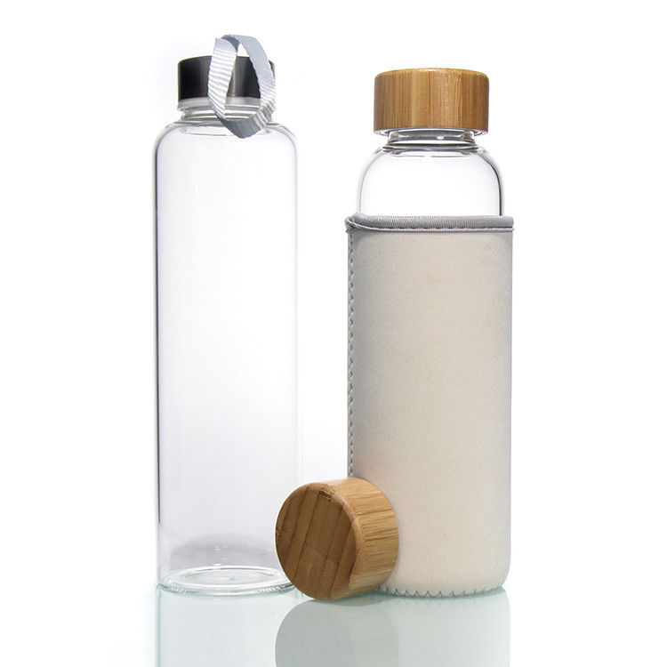 사용자 지정 로고 고보로실리케이트 유리 물병 텀블러 BPA 무료 물 마시는 병