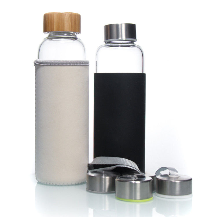 사용자 지정 로고 고보로실리케이트 유리 물병 텀블러 BPA 무료 물 마시는 병